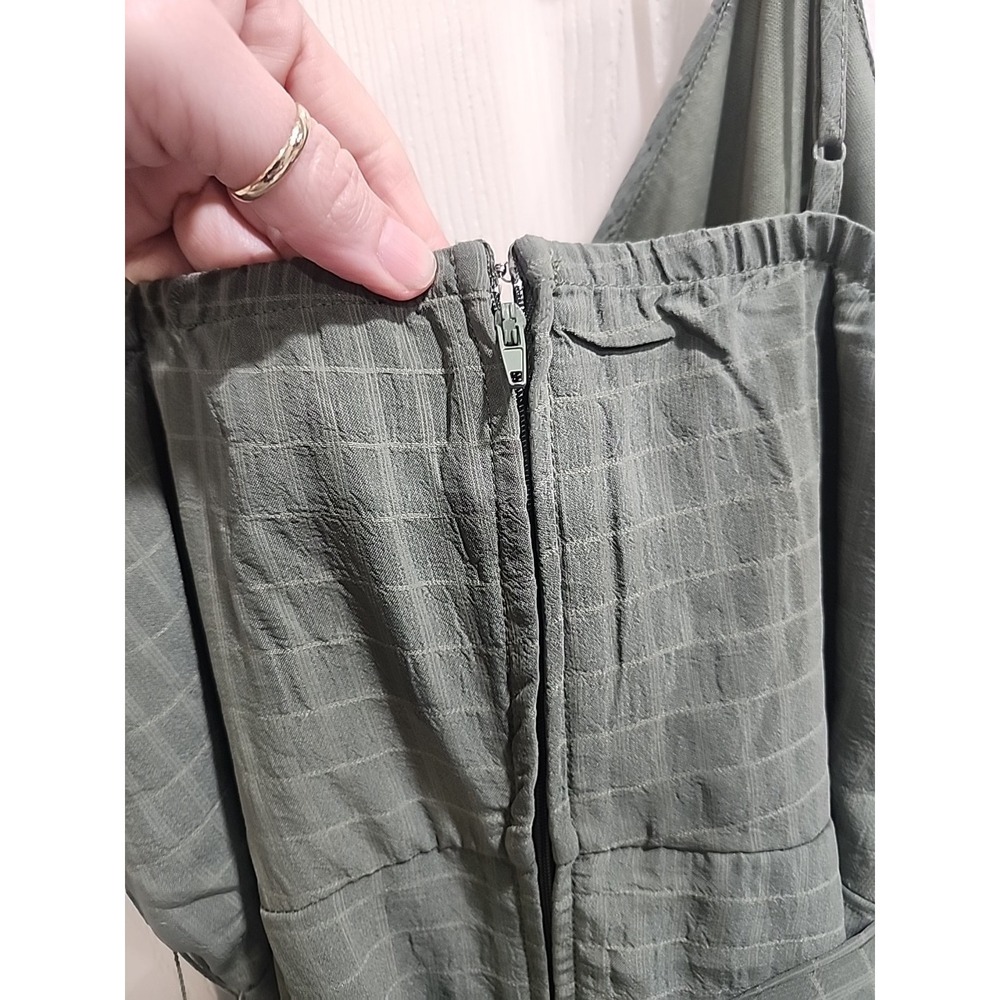 Ruffle Tiered Sage Green  mini dress size M flare cami Top Fairycore  Dainty - Picture 11 of 16